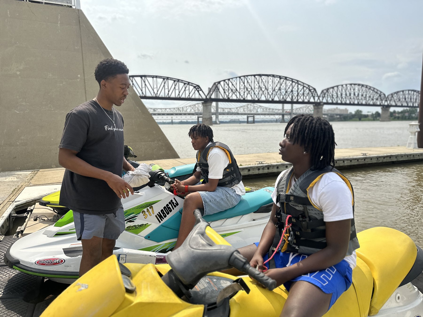 Jet Ski 502 staff guiding customers through watercraft training